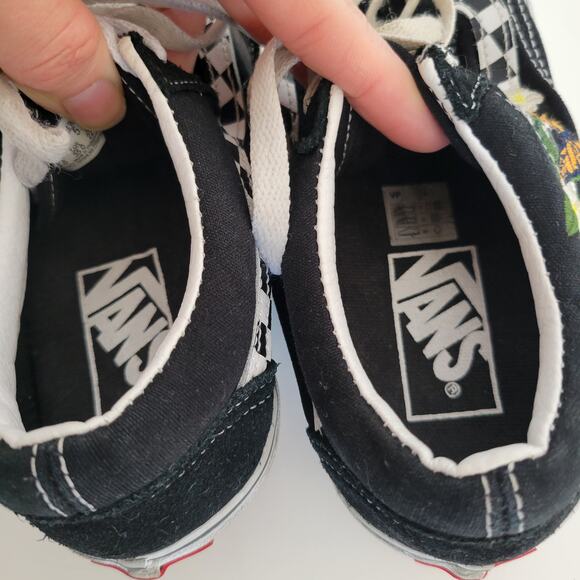 Vans Old Skool Checker Floral Black Cherry Butterfly Embroidery Women 5.5 - Picture 7 of 10